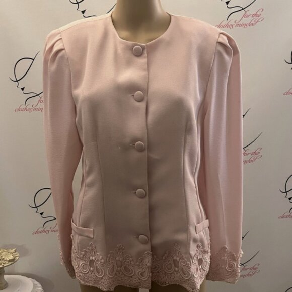 In The Mood. Size 8. Pink Shacket. Lace Trim. Pleated Cap. Long Sleeves. DB2 - Picture 1 of 6